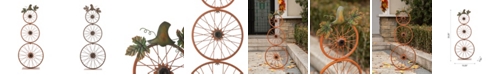Glitzhome Fall Metal Bicycle Wheel Pumpkin Porch Decor, 33.75''